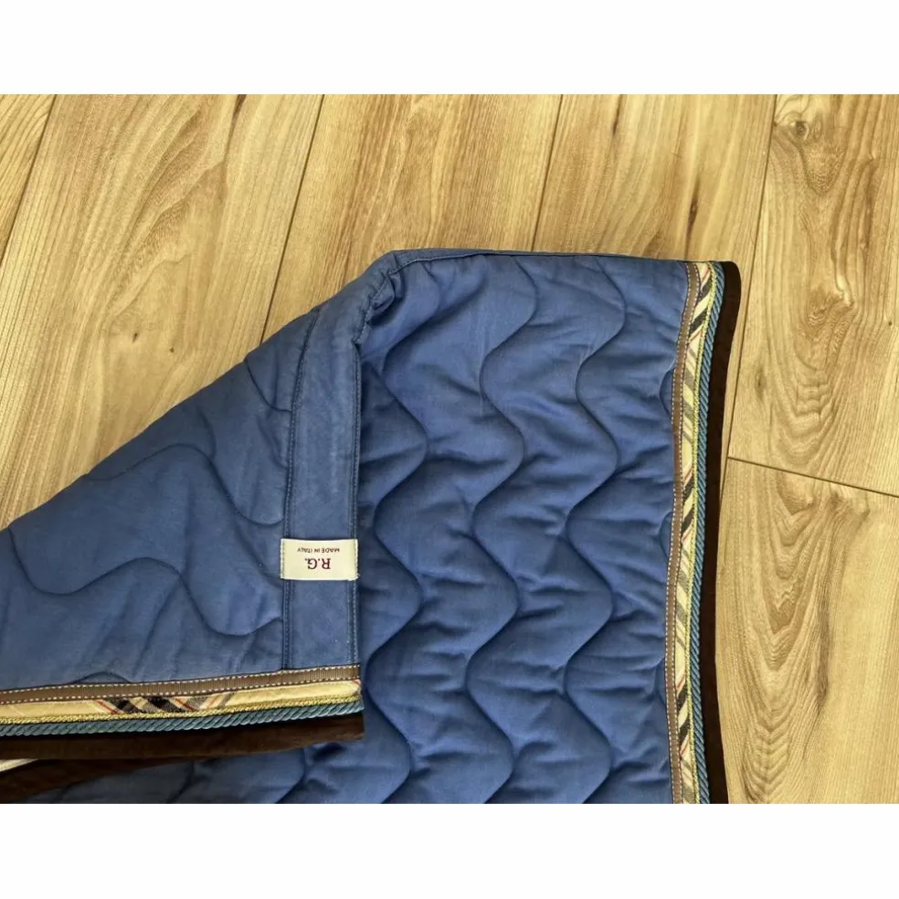 Tapis RG coton bleu indigo biais bbr