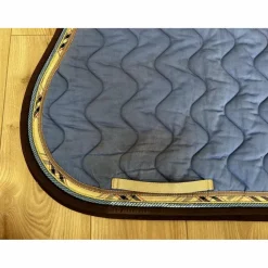 Tapis RG coton bleu indigo biais bbr