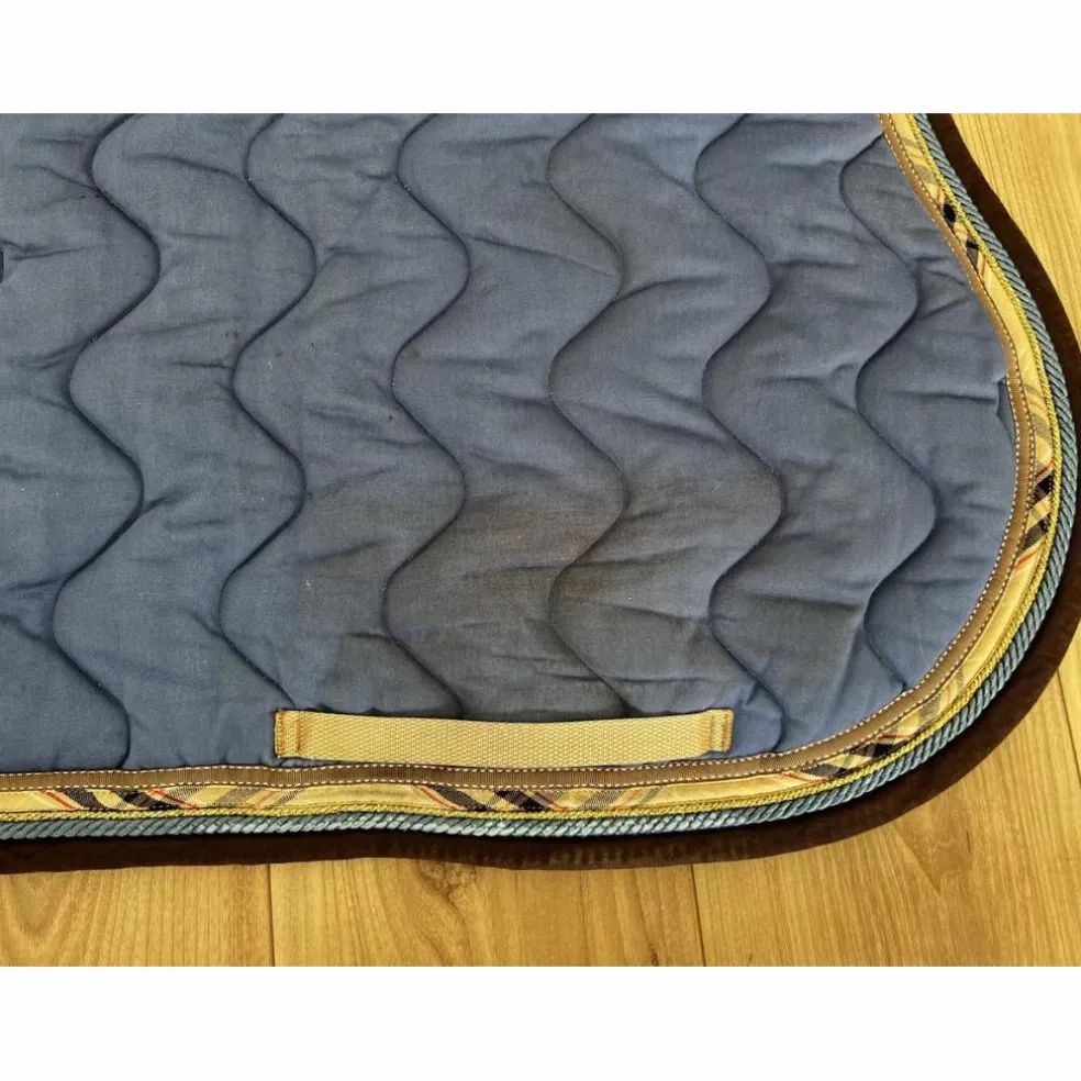 Tapis RG coton bleu indigo biais bbr