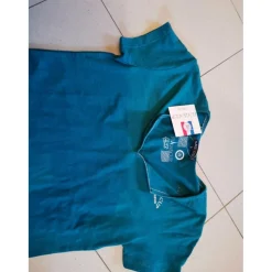 Tee shirt femme neuf flag and cup turquoise
