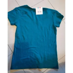 Tee shirt femme neuf flag and cup turquoise