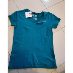 Tee shirt femme neuf flag and cup turquoise