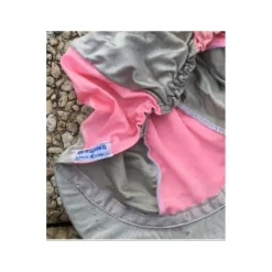 Toque grise et rose