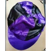 Toque neuve en satin violet/noir