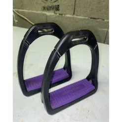 Étriers compositi noirs semelles mauves