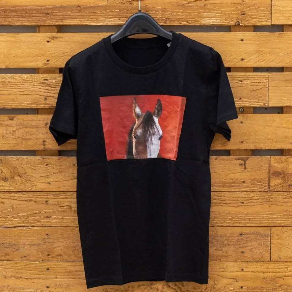T-shirt cheval - noir - équitation - Taille XS - neuf