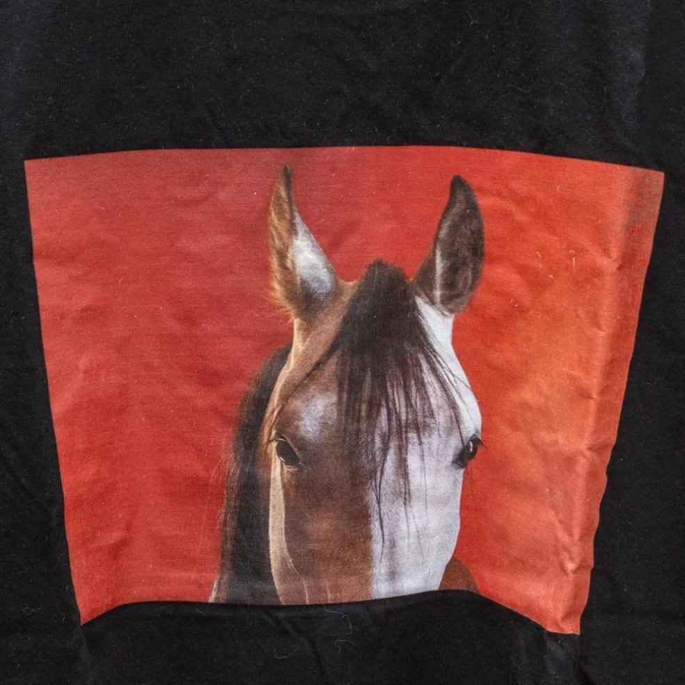 T-shirt cheval - noir - équitation - Taille XS - neuf