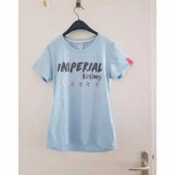 T-shirt équitation bleu à paillette