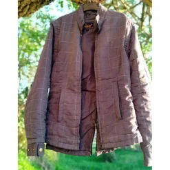 Veste Blouson cintré manches amovibles Equicomfort T 38 gris carreaux soft