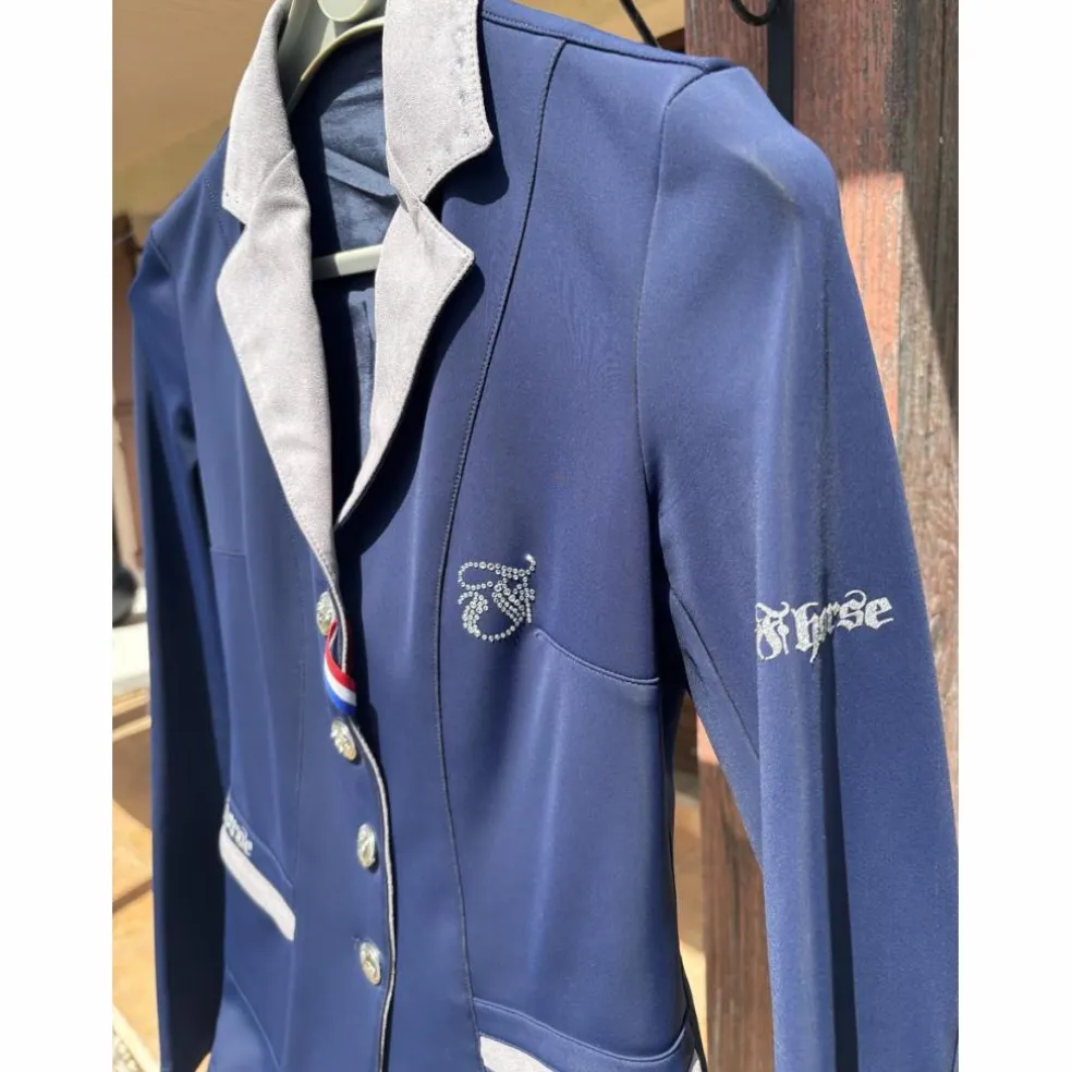 Veste de concours Fhorse bleue et grise