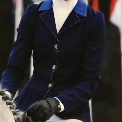 Veste de concours Pénélope Bleu marine col bleu roi T34