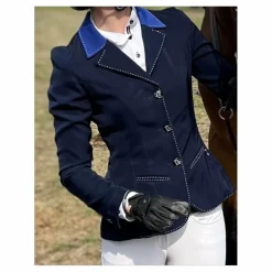 Veste de concours Pénélope Bleu marine col bleu roi T34