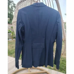 Veste de concours équiline bleu marine strass et flowers