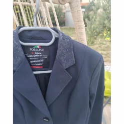 Veste de concours équiline bleu marine strass et flowers