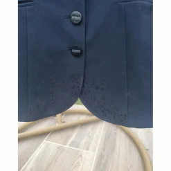 Veste de concours équiline bleu marine strass et flowers