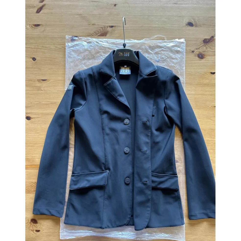 Veste italienne noire de concours équitation Christian ForHorses taille 14-15 ans