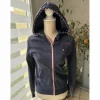 Veste sweat zippé Flags & Cup - Bleu marine & rose - Taille S