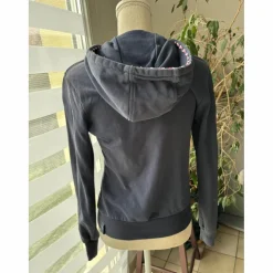 Veste sweat zippé Flags & Cup - Bleu marine & rose - Taille S